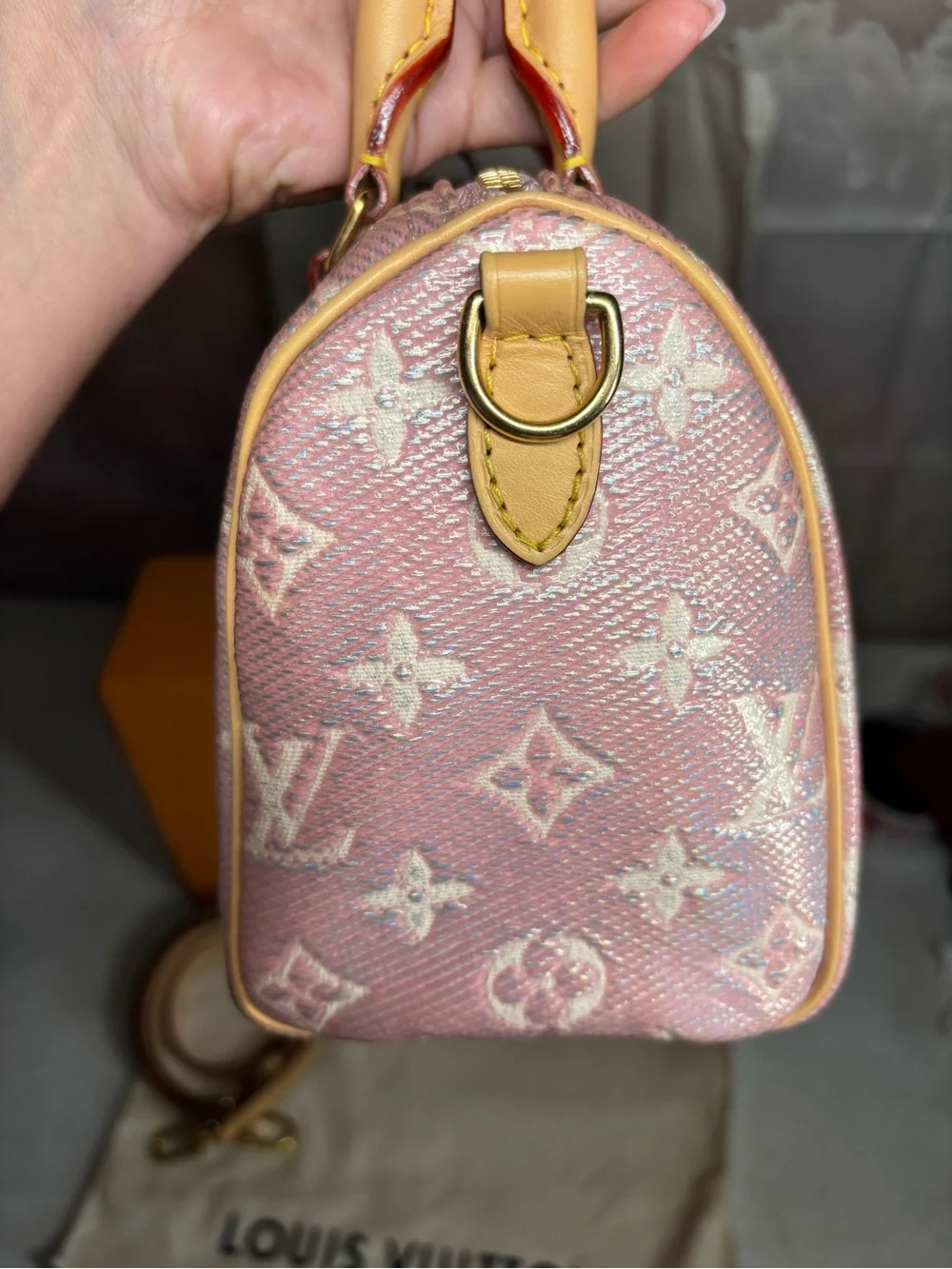 Louis Vuitton Speedy Nano Pink Metallic Limited Shimmer Microchip Version